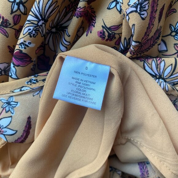 Pink Republic Yellow Floral Sleeveless Shift Dress Size Small - Picture 4 of 4